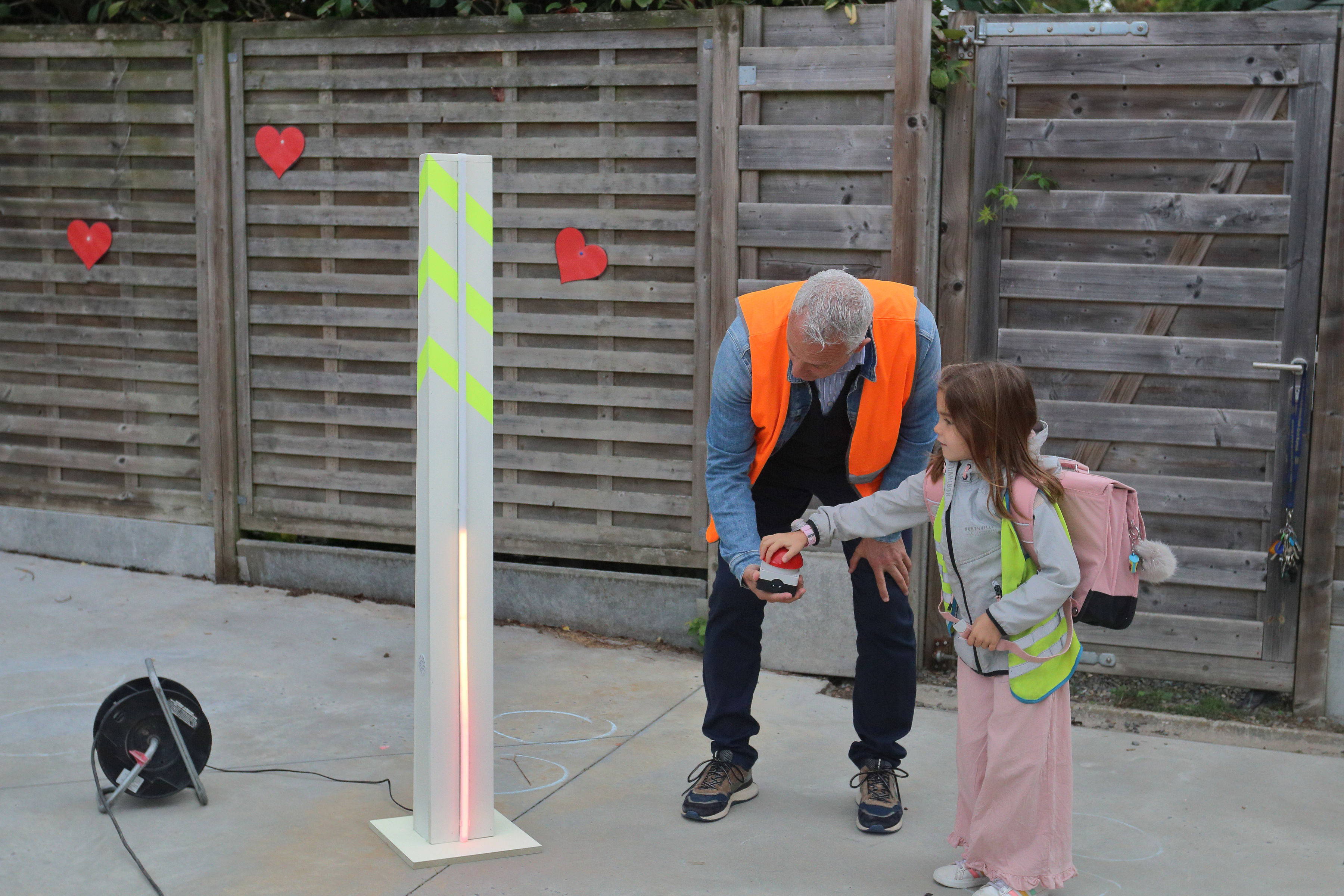 Fluometer licht op naast een leerling